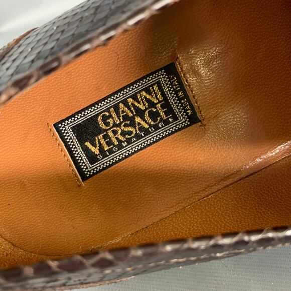 GIANNI VERSACE Size 10 Brown Python Loafer Loafers main image 8